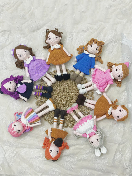 Large handmade crochet hug doll, soft plush toy in cotton yarn