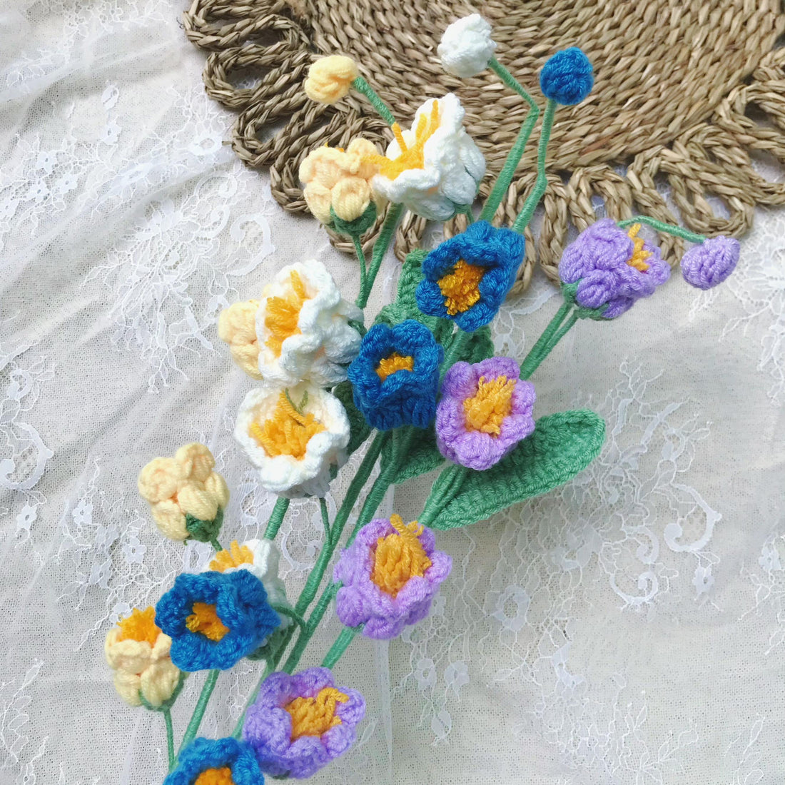 Handmade Crochet Wildflower Bouquet, Colorful Floral Decor, Unique Crochet Gift, Spring Home Decor, Artisan Crochet Flowers