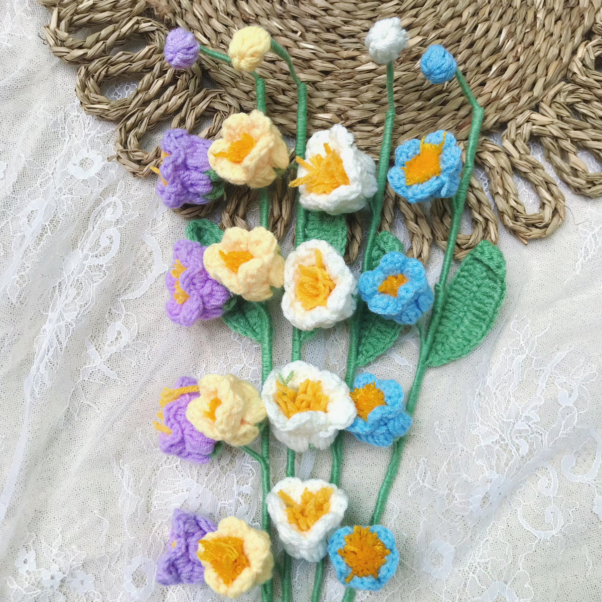Crochet wildflower arrangement, another view
