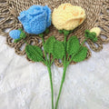 Crochet roses in cotton yarn, another view