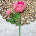 Handmade crochet rose bouquet, close view