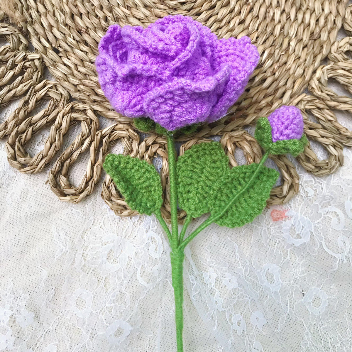 Crochet rose arrangement, another view