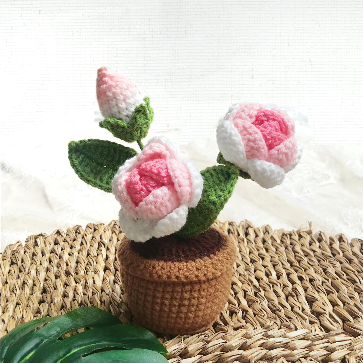 Crochet flower collection in cotton yarn, another view
