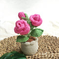 Crochet flower set in cotton yarn, another view