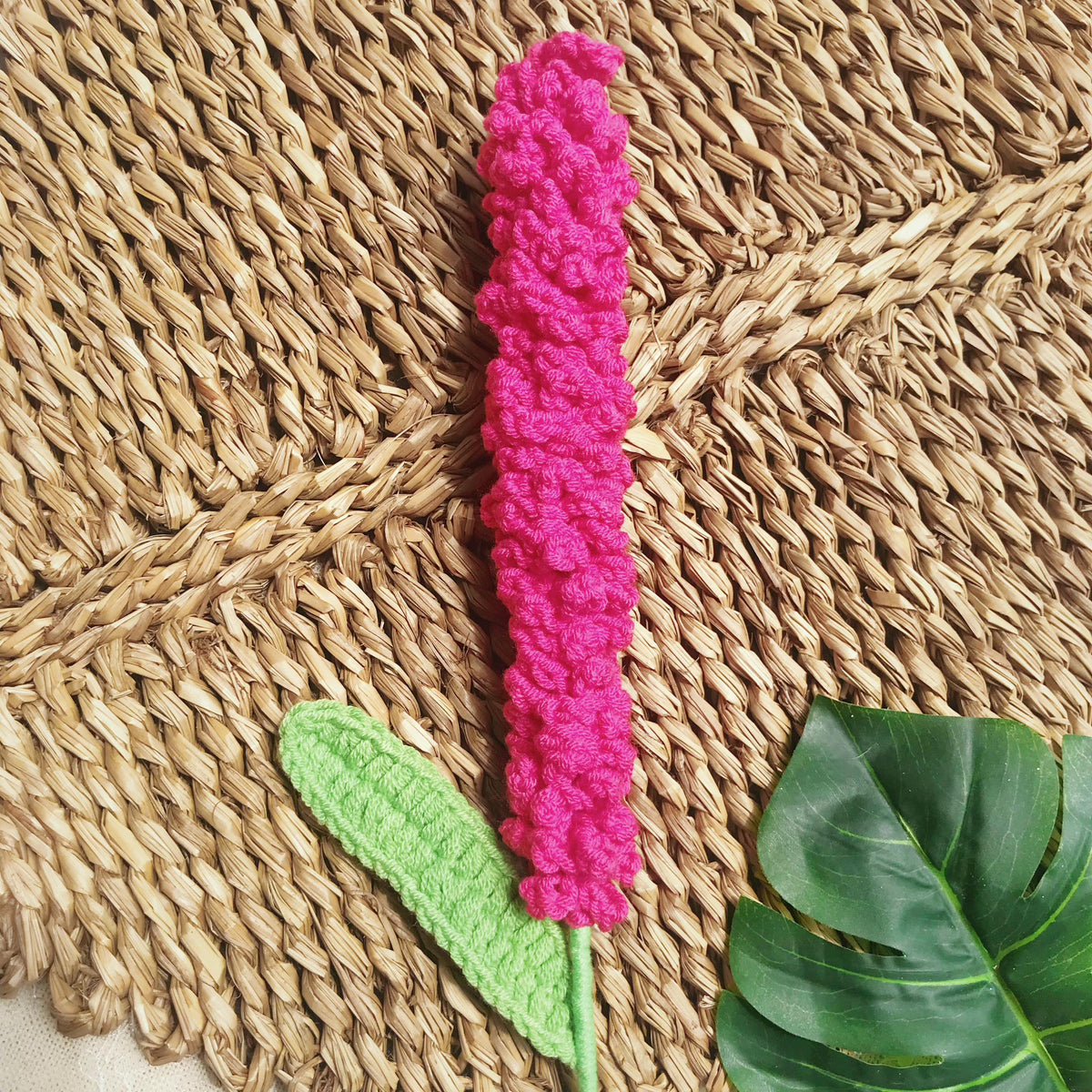 Crochet lavender stems, another view