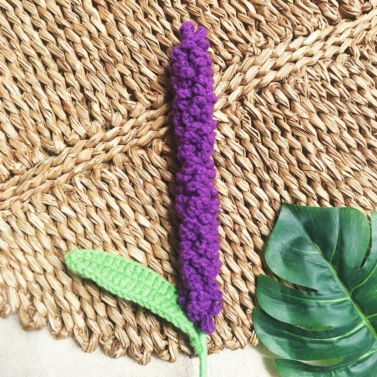 Crochet lavender bouquet in cotton yarn, another view