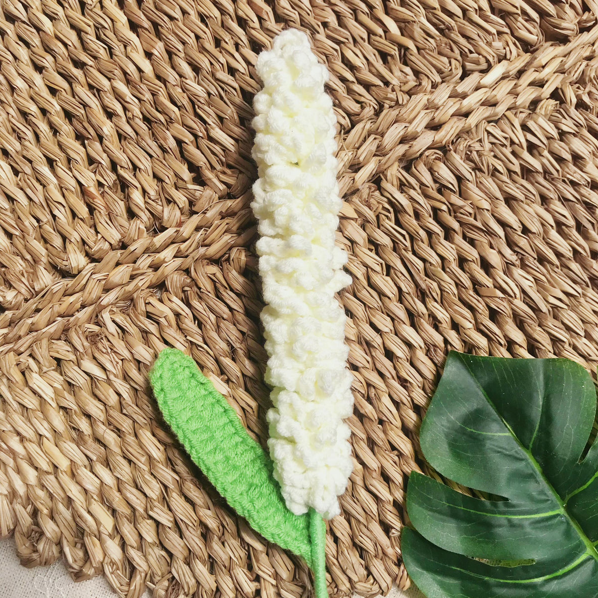 Crochet lavender flower arrangement, another view