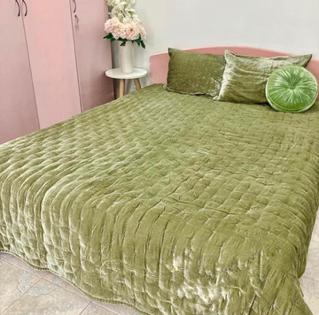 Antique Wool and Silk Quilt Top with Foundation Backing