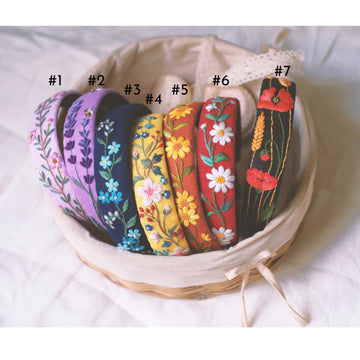Hand Embroidered Headband, Floral Embroidery Turban • Wholesale Available