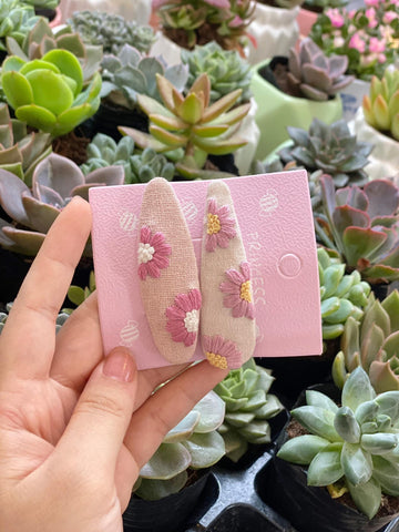 Handmade Rose Embroidered Hair Clip • Wholesale Available