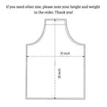 Apron size diagram, 31 inches wide and 35 inches long