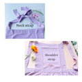 Strap guide showing the neck strap and the shoulder strap styles side by side