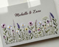 Wedding Guest Book with Names & Wildflowers by The Thread Nest, hand-embroidered linen cover, photo 2