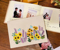 Sunflower & Butterfly Guest Book by The Thread Nest, hand-embroidered linen cover, photo 1