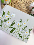 White Daisy Guest Book, Personalised by The Thread Nest, hand-embroidered linen cover, photo 4
