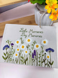 Little Moments, Big Memories Daisy Guest Book by The Thread Nest, hand-embroidered linen cover, photo 4
