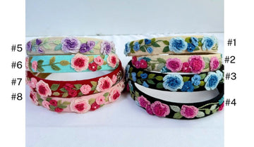 Hand Embroidered Headband, Flower Turban • Wholesale Available