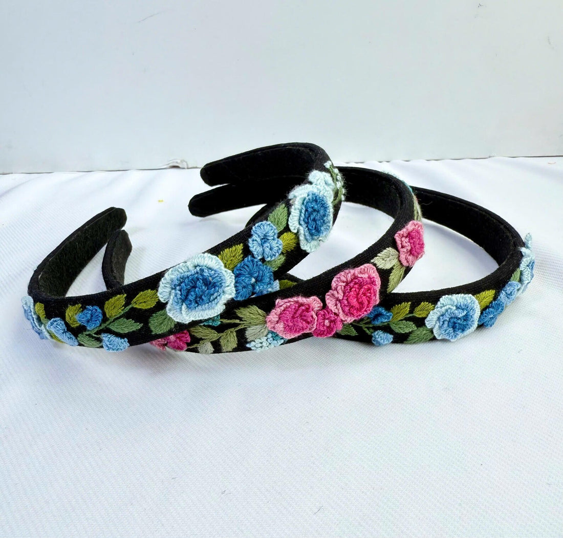 Hand Embroidered Headband, Flower Turban • Wholesale Available
