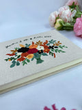 Bold Bouquet Guest Book by The Thread Nest, hand-embroidered linen cover, photo 3