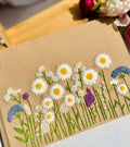Daisy Meadow Guest Book by The Thread Nest, hand-embroidered linen cover, photo 3