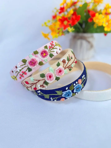 Hand Embroidered Headband, Flower Turban • Wholesale Available