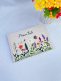 Wildflower, Bee & Butterfly Journal, Personalised by The Thread Nest, hand-embroidered linen cover, photo 4