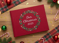 Christmas Memory Book, Personalised by The Thread Nest, hand-embroidered linen cover, photo 6