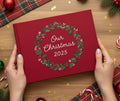 Christmas Memory Book, Personalised by The Thread Nest, hand-embroidered linen cover, photo 7