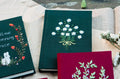 Vintage Linen Journal, Dark Green or Burgundy by The Thread Nest, hand-embroidered linen cover, photo 3
