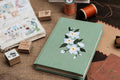 White Daisy Name Journal, Brown or Black Linen by The Thread Nest, hand-embroidered linen cover, photo 4