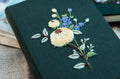 Vintage Linen Journal, Dark Green or Burgundy by The Thread Nest, hand-embroidered linen cover, photo 6