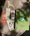 Lily of the Valley Embroidered Journal by The Thread Nest, hand-embroidered linen cover, photo 5
