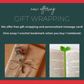 Gift wrapping: brown paper tied with twine and dried flowers