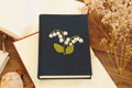 Lily of the Valley Embroidered Journal by The Thread Nest, hand-embroidered linen cover, photo 2