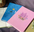 Personalised Name Journal, Choose Your Flower by The Thread Nest, hand-embroidered linen cover, photo 3