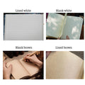 Paper options: lined white, blank white, blank brown and lined brown