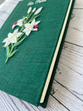 Lily & Ladybird Embroidered Journal A5 by The Thread Nest, hand-embroidered linen cover, photo 4