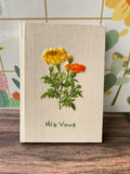 Marigold Embroidered Journal A5, Personalise the Cover by The Thread Nest, hand-embroidered linen cover, photo 2