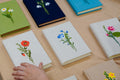Birth Month Flower Embroidered Journal, A5 or A6 by The Thread Nest, hand-embroidered linen cover, photo 2