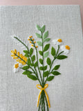 Yellow Wildflower Bouquet Journal, A5 or A6 by The Thread Nest, hand-embroidered linen cover, photo 4