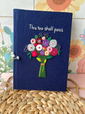Floral Bouquet Embroidered Journal A5 by The Thread Nest, hand-embroidered linen cover, photo 6
