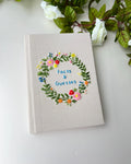 Floral Wreath Journal with Your Own Title by The Thread Nest, hand-embroidered linen cover, photo 8