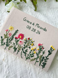 Personalised Guest Book, Your Own Words by The Thread Nest, hand-embroidered linen cover, photo 2