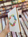 Autumn Flower Wreath Journal, A5 or A6 by The Thread Nest, hand-embroidered linen cover, photo 4