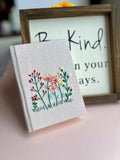 Hand-Embroidered Wildflower Journal, Personalised by The Thread Nest, hand-embroidered linen cover, photo 4