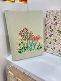 Sage Linen Journal with Scattered Wildflowers by The Thread Nest, hand-embroidered linen cover, photo 3