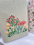 Sage Linen Journal with Scattered Wildflowers by The Thread Nest, hand-embroidered linen cover, photo 5