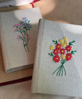 Wildflower Posy Journal, A5 or A6 by The Thread Nest, hand-embroidered linen cover, photo 2
