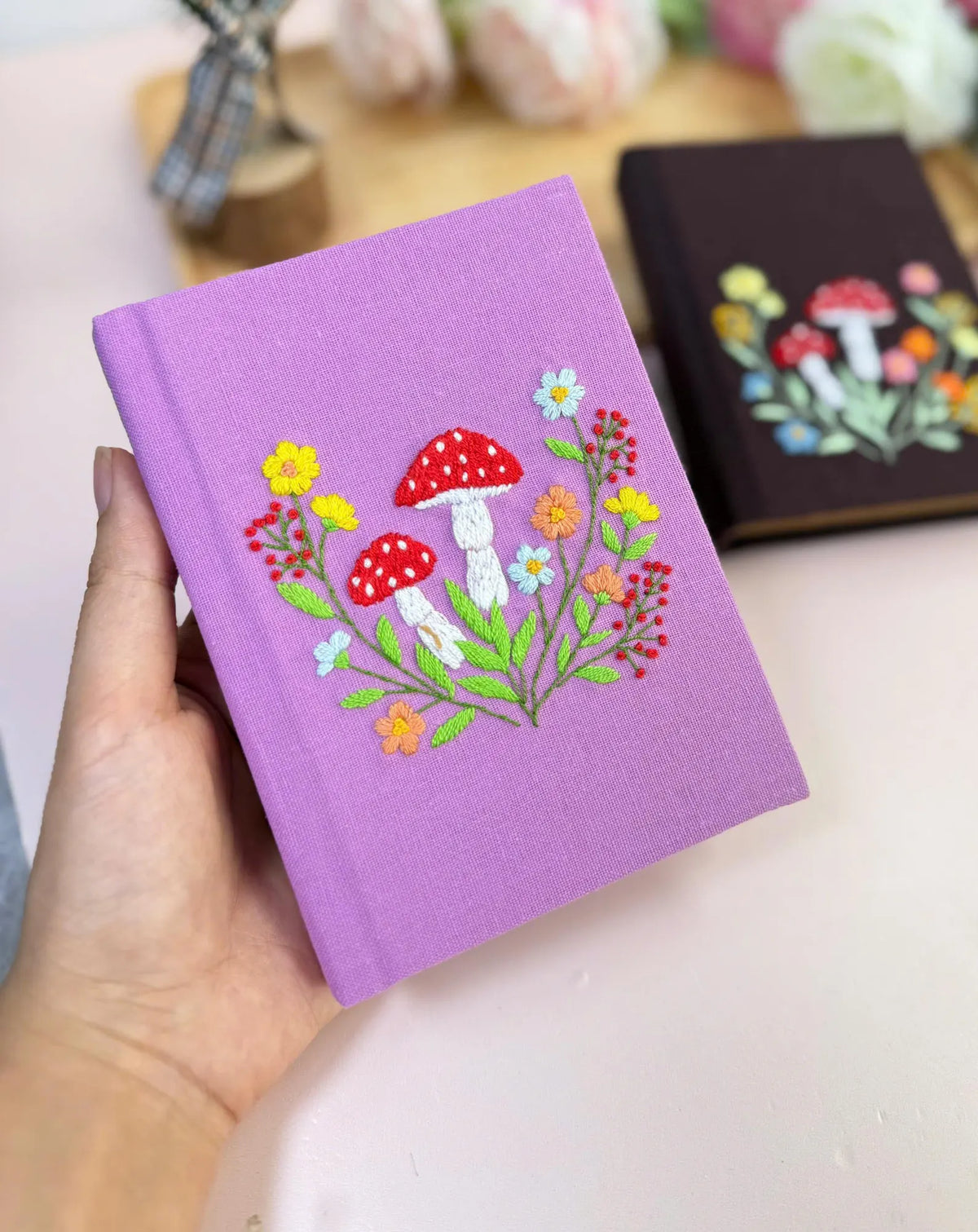 Woodland & Wildflower Journal, Six Designs by The Thread Nest, hand-embroidered linen cover, photo 5