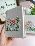 Hand-Embroidered Wildflower Journal, Personalised by The Thread Nest, hand-embroidered linen cover, photo 3